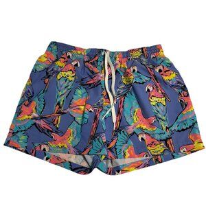Chubbies Men’s Large 3" Swim Trunks Beach Macaw Bird Pockets Lined